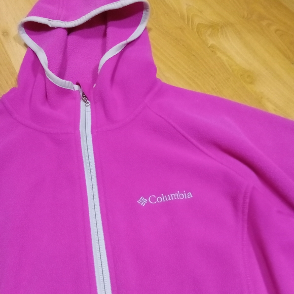 Women's Pink Columbia Full-Zip Fleece Hoodie/ Hooded Jacket * Size: Small - Picture 4 of 7